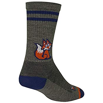 【中古】【輸入品・未使用】SockGuy フォックステール 6インチ ウール クルー サイクリングソックス - WCRFOXTAIL X-Large グレー