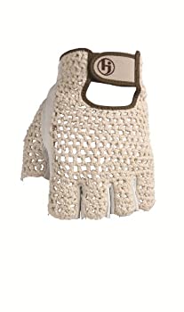 【中古】【輸入品・未使用】(Medium/Large right-handed) - HJ Glove Men's Snow White Original Half Finger Golf Glove Medium/Large Right Hand