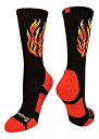 【中古】【輸入品・未使用】(Small Black/Red/Gold) - Flame Athletic Crew Socks (available in mu...