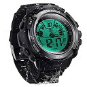 【中古】【輸入品・未使用】TEKMAGIC デジタルウォッチ 100m 水中防水 水泳 ダイビング用 ストップウォッチ付き 12/24時間形式 デュアルタイムゾ...