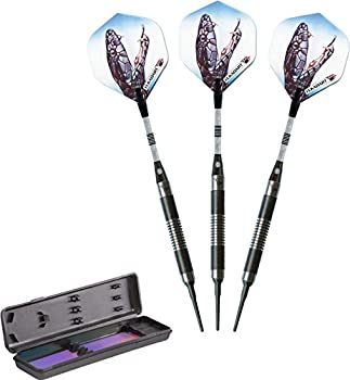 Elkadart Black Mamba 80% Tungsten Soft Tip Darts with Storage/Travel Case