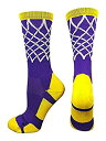 【中古】【輸入品・未使用】MadSportsStuff エリートバスケットボールソックス ネットクルー丈 米国製 S パープル