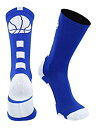 【中古】【輸入品・未使用】MadSportsStuff バスケットボールのロゴ スポーツクルーソックス L ブルー