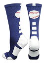 【中古】【輸入品・未使用】MadSportsStuff 野球ロゴ アスレチッククルーソックス 複数色 M ブルー