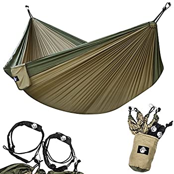 Legit Camping - ダブルハンモック - 軽量パラシュートポータブルハンモック ハイキング、旅行、バックパッキング、ビーチ、ヤードギア用 ナイロ