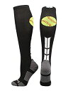 【中古】【輸入品・未使用】MadSportsStuff ふくらはぎの位置にソフトボールロゴ入り 複数色 M ブラック