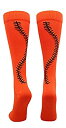 【中古】【輸入品・未使用】MadSportsStuff ソフトボールソックス ふくらはぎの上にステッチ付き 複数色 S オレンジ