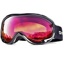 【中古】【輸入品・未使用】HUBO SPORTS スキー スノーゴーグル メンズ レディース 大人用 OTG スノーボードゴーグル デュアルレンズ 曇り止め UV保護 女の子用
