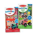 【輸入品・未使用】Melissa & Doug ペイント&デコレーション 木製車両 クラフトキット 2パック ? モンスタートラック、電車