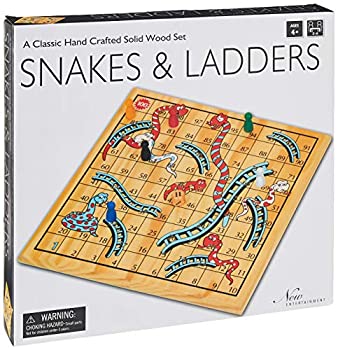 【中古】【輸入品・未使用未開封】木製蛇とはしごゲーム。
