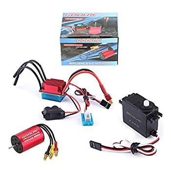 【中古】【輸入品・未使用】GoolRC S2435 4500KV Brushless Motor S-25A ESC with 2.2kg Metal Gear Servo Upgrade Brushless Combo Set for 1/16 1/18 RC Car Truck