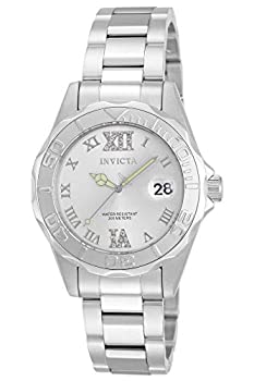 【中古】【輸入品・未使用】Invicta Women's 12851 Pro Diver Silver Dial Watch with Crystal Accents