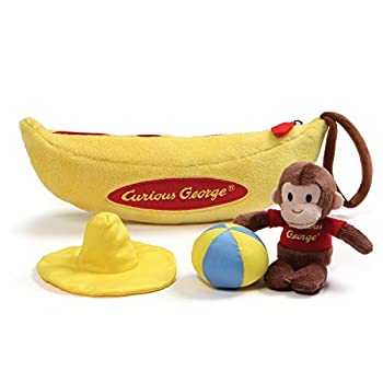 【中古】【輸入品・未使用】GUND Curious George Banana Sensory Skills Stuffed Animal Plush Playset (4 Piece) [並行輸入品]