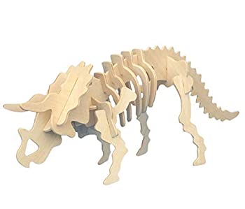 šۡ͢ʡ̤ѡPuzzled Triceratops Wooden 3D Puzzle Construction Kit [¹͢]