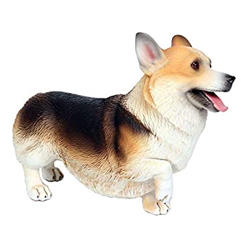 【中古】【輸入品・未使用】Flormoon Animal Figures Realistic Welsh Corgi Plastic Early Educational Toys Cupcake Topper Party Gift for Kids 2+ Year Old(Black & Yel