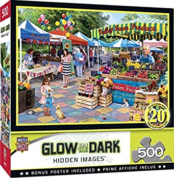 yÁzyAiEgpzMasterPieces Hidden Image Glow - Corner Market 500-Piece Jigsaw Puzzle [sAi]