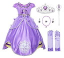 【中古】【輸入品・未使用未開封】JerrisApparel Girls Princess Costume Floor Length Birthday Party Dress up (7%カンマ% Purple with Accessories) [並行輸入品]