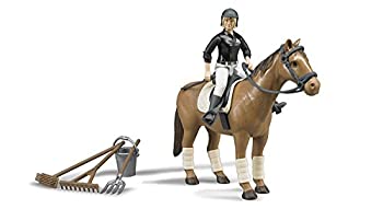 【中古】【輸入品・未使用】Bruder Horse - Woman and Riding Accessories Figure Set [並行輸入品]