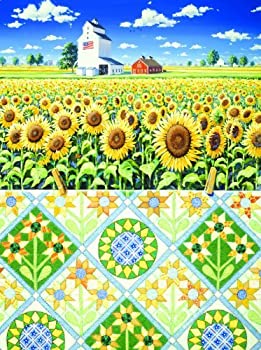 【中古】【輸入品・未使用】SUNSOUT INC Sunflowers Quiltscape 1000pc Jigsaw Puzzle by Rebecca Barker [並行輸入品]