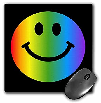 【中古】【輸入品・未使用】3dRose LLC 8 x 8 x 0.25 Inches Mouse Pad Rainbow Smiley Face (mp_76672_1) [並行輸入品]