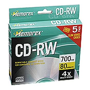 【中古】【輸入品・未使用】Memorex 700MB/80-Minute 4x CD-RW Media (5-Pack) (Discontinued by Manufacturer) [並行輸入品]