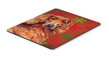 楽天アトリエ絵利奈【中古】【輸入品・未使用】Caroline's Treasures LH9344MP Irish Setter Red and Green Snowflakes Christmas Mouse Pad Hot Pad or Trivet Large Multicolor [並行輸入品]