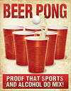 【中古】【輸入品・未使用】Desperate Enterprises Beer Pong Tin Sign 12.5" W x 16" H [並行輸入品]