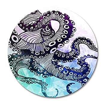 【中古】【輸入品・未使用】Octopus Round Mouse Pad by SmoofflyBlue Purple Octopus Mousepad Round Non Slip Rubber Mouse pad Gaming Mouse Pad [並行輸入品]