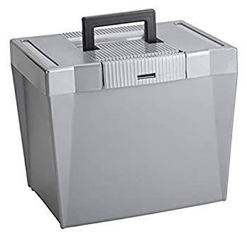 【中古】【輸入品 未使用】Portable File Storage Box Letter Plastic 13 1/2 x 10 1/4 x 10 7/8 Steel Gray (並行輸入品)