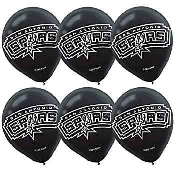 【中古】【輸入品・未使用】Amscan San Antonio Spurs Printed Latex NBA Basketball Team Party Balloons 12' Black [並行輸入品]