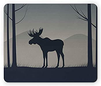 šۡ͢ʡ̤ѡLunarable Moose Mouse Pad Moose Side Silhouette in Forest...