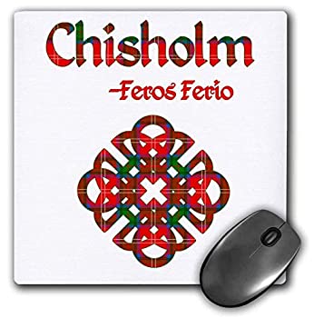 【中古】【輸入品・未使用】3dRose Mouse Pad Celtic Knot in The Tartan Colors for Chisholm Clan and Family Motto - 8 by 8-Inches (mp_318240_1) [並行輸入品]