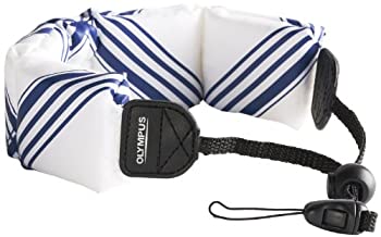 【中古】【輸入品・未使用】Olympus 202590 Fashion Float Strap for Camera (White with Blue) [並行輸入品]