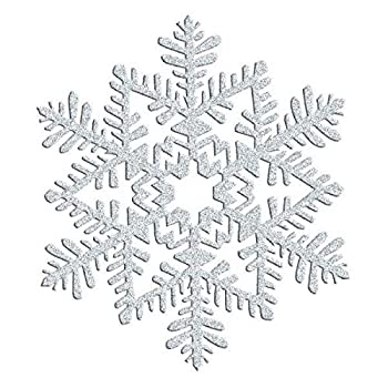 šۡ͢ʡ̤ѡAmscan Glittery Christmas Snowflake Plastic Decoration Silver 6 1/2' [¹͢]