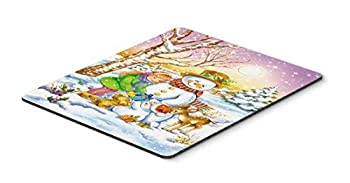 楽天アトリエ絵利奈【中古】【輸入品・未使用】Caroline's Treasures APH3544MP Girl and Animals with Snowman Mouse Pad Hot Pad or Trivet Large Multicolor [並行輸入品]