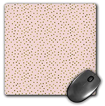 3dRose Mouse Pad Picturing Blush Pink Gold Confetti Dots 8 x 8' (mp_271006_1) 