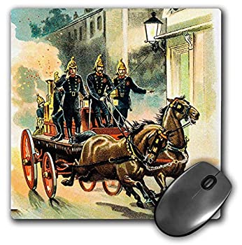 【中古】【輸入品・未使用】3dRose Mouse Pad ABCs of Horses 1880 Old Fire Crew Horse Drawn Vintage Storybook 8 x 8' (mp_270031_1) [並行輸入品]