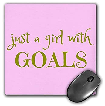 楽天アトリエ絵利奈【中古】【輸入品・未使用】3dRose Mouse Pad Just a Girl with Goals Gold Letters on a Pink Background 8 x 8' （mp_265904_1） [並行輸入品]