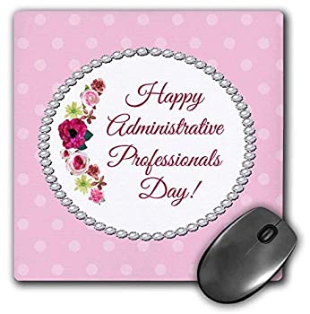 3dRose Mouse Pad Roses Pink Red Pearl Look Frame Dots Administrative Assistant - 8 by 8-Inches (mp_244094_1) 