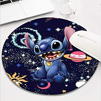 【中古】【輸入品・未使用】Round Gaming Galaxy Blue Planet Earth Lilo Stitch Mouse Pad Non-Slip Rubber Mousepad for Desktop Laptop Computer KeyboardFunny Cute Off