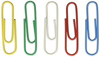 yÁzyAiEgpzPaper Clips Vinyl Coated Wire No. 1 Assorted Colors 500/Pack (sAi)
