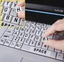 【中古】【輸入品 未使用】Black Letters on White Off White Ivory Background Large Print Opaque Keyboard Stickers Labels Stick-On - Durable Lexan Polycarbonate 3