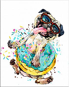 【中古】【輸入品 未使用】7Dots Art. Dogs. Watercolor Art Print Poster 8 x10 on Fine Art Thick Watercolor Paper for Childrens Kids Room Bedroom Bathroom. Wall A