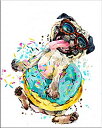 【中古】【輸入品 未使用】7Dots Art. Dogs. Watercolor Art Print Poster 8 x10 on Fine Art Thick Watercolor Paper for Childrens Kids Room Bedroom Bathroom. Wall A