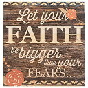 yÁzyAiEgpzP. Graham Dunn Let Your Faith Be Bigger Than Your Fearsc 12 x 12 inch Pine Wood Plank Wall Sign Plaque [sAi]