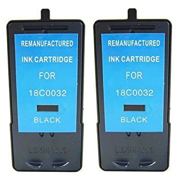 yÁzyAiEgpzAmsahr 18C0032 Remanufactured Replacement Lexmark Ink Cartridges for Select Printers/Faxes - 2 Pack Black [sAi]