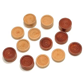 yÁzyAiEgpzWE Games Checkers in Brown and Natural Wood - 1.5 in. Diameter [sAi]