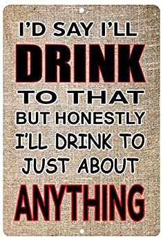 【中古】【輸入品・未使用】Rogue River Tactical Funny Beer Alcohol Sign Metal Tin Sign Home Bar Kitchen Drink to Anything [並行..