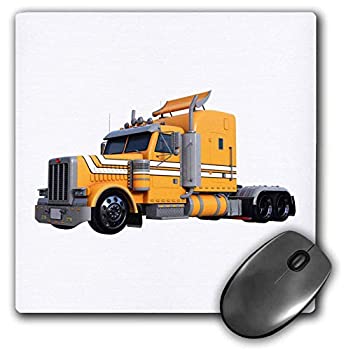 【中古】【輸入品・未使用】3dRose Mouse Pad Orange Semi Truck in Three Quarter View - 8 by 8-Inches (mp_255229_1) [並行輸入品]
