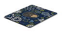 【中古】【輸入品 未使用】Caroline 039 s Treasures BB5064MP Blue Flowers Longhair Black and Tan Dachshund Mouse Pad Hot Pad or Trivet Large Multicolor 並行輸入品